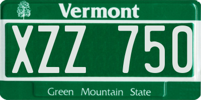 VT license plate XZZ750