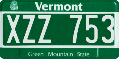 VT license plate XZZ753