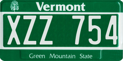 VT license plate XZZ754