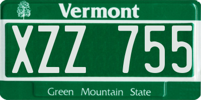 VT license plate XZZ755