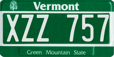 VT license plate XZZ757