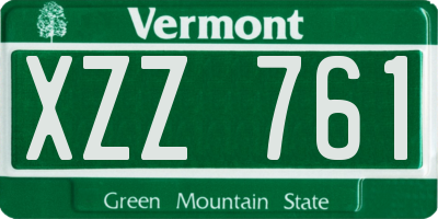 VT license plate XZZ761