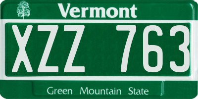 VT license plate XZZ763