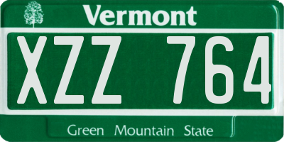 VT license plate XZZ764