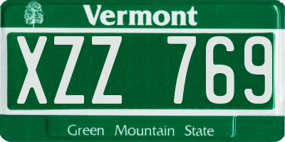 VT license plate XZZ769