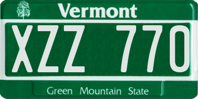 VT license plate XZZ770