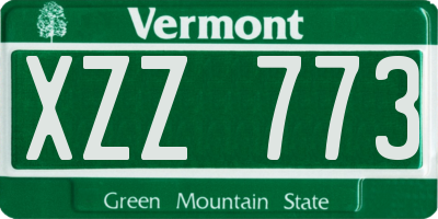 VT license plate XZZ773