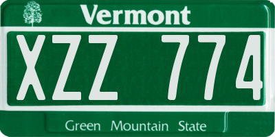 VT license plate XZZ774