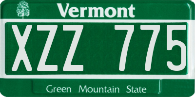 VT license plate XZZ775