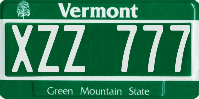 VT license plate XZZ777