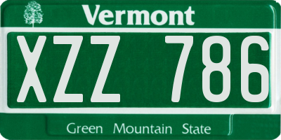 VT license plate XZZ786