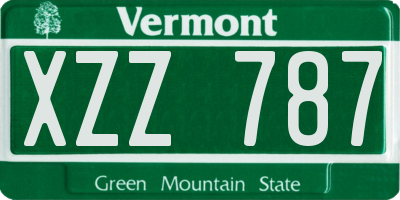 VT license plate XZZ787