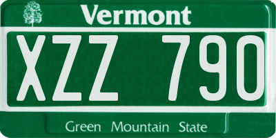 VT license plate XZZ790