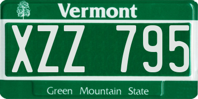 VT license plate XZZ795