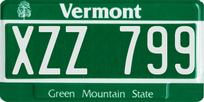 VT license plate XZZ799