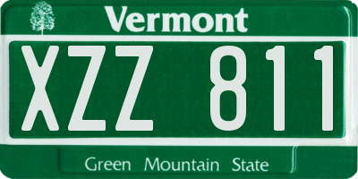 VT license plate XZZ811