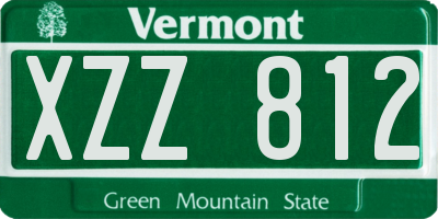 VT license plate XZZ812