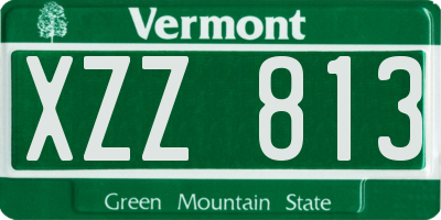 VT license plate XZZ813