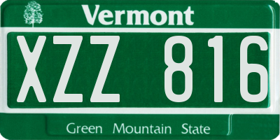 VT license plate XZZ816