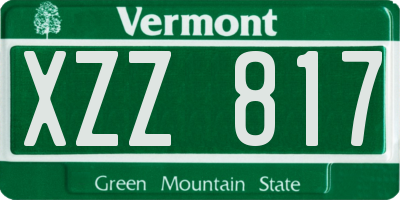 VT license plate XZZ817