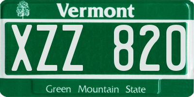 VT license plate XZZ820