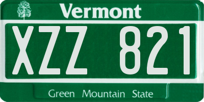 VT license plate XZZ821