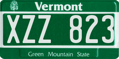 VT license plate XZZ823