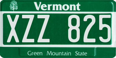 VT license plate XZZ825