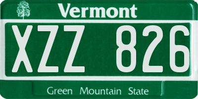 VT license plate XZZ826