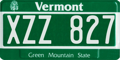 VT license plate XZZ827