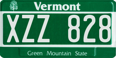 VT license plate XZZ828