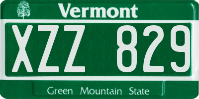 VT license plate XZZ829