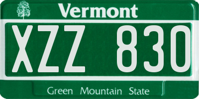 VT license plate XZZ830
