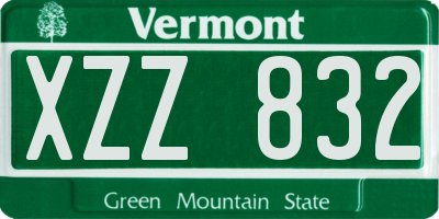 VT license plate XZZ832
