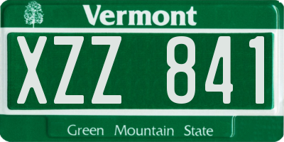 VT license plate XZZ841