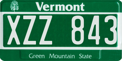 VT license plate XZZ843