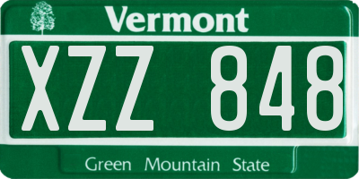 VT license plate XZZ848