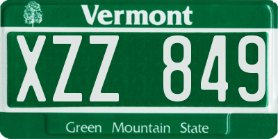 VT license plate XZZ849