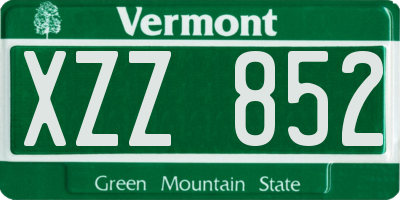 VT license plate XZZ852
