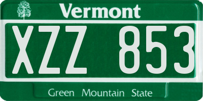 VT license plate XZZ853