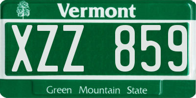 VT license plate XZZ859