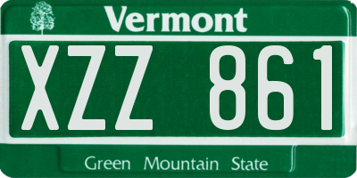 VT license plate XZZ861