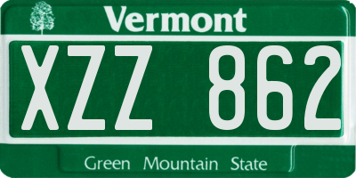 VT license plate XZZ862