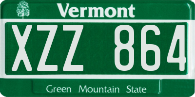 VT license plate XZZ864