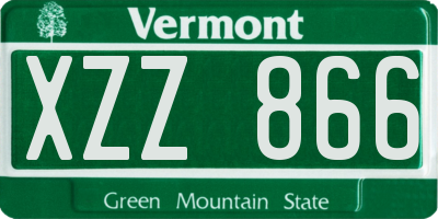 VT license plate XZZ866