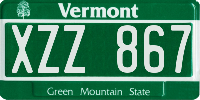 VT license plate XZZ867