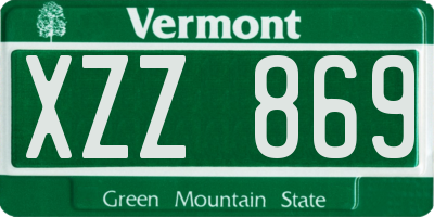 VT license plate XZZ869
