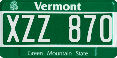 VT license plate XZZ870
