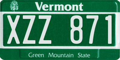 VT license plate XZZ871