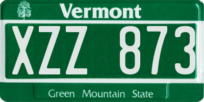 VT license plate XZZ873